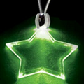 Light Up Necklace - Acrylic Star Pendant - Green